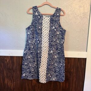 Lilly Pulitzer for Target  Blue and White Shift Dress with Scoop Neck